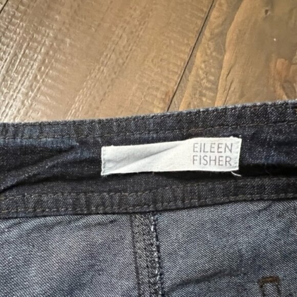 Eileen Fisher Cropped Capri Denim Pants Jeans Tie Cuffs - Picture 5 of 6